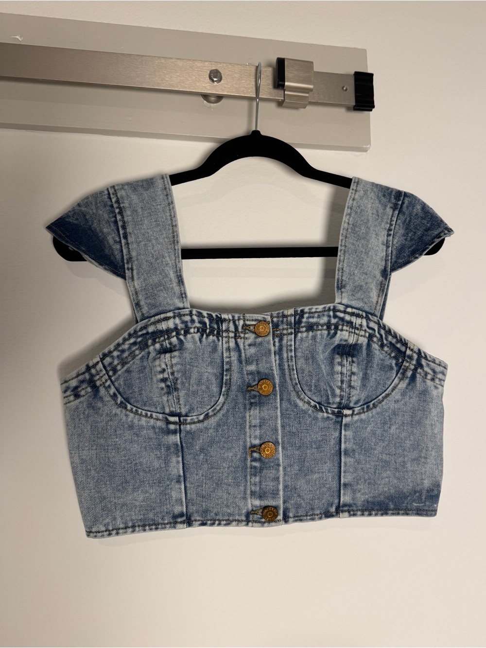 Denim Crop Tank Top Sincerely Jules Size Large